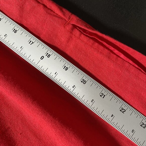 Gap Linen Blend Midi Skirt Women XXL Slipper Red Pull On Side Slit Washable - Picture 12 of 13